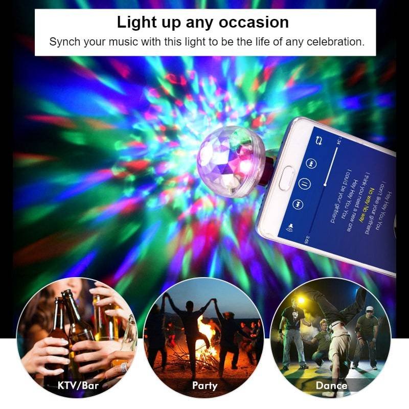 Mini USB Disco Light Best Sellers Car Accessories Plug Type : With Android Adapter|With Apple Adapter Mini USB Disco Light Best Sellers Car Accessories Plug Type : With Android Adapter|With Apple Adapter